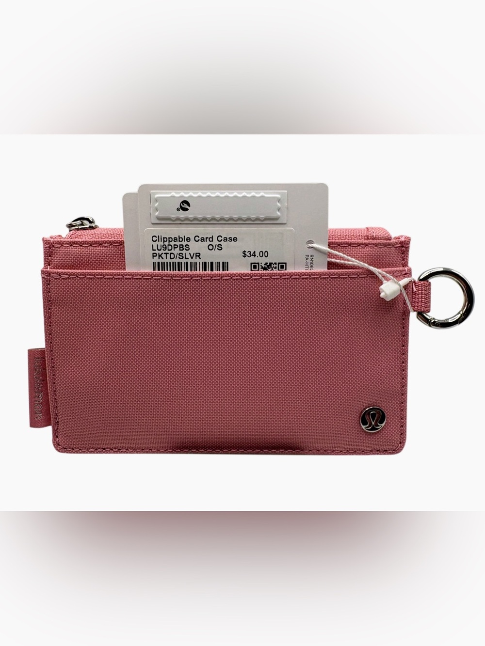 NWT Lululemon Clippable Card Case Pink Tide Silver SOLD OUT ONLINE